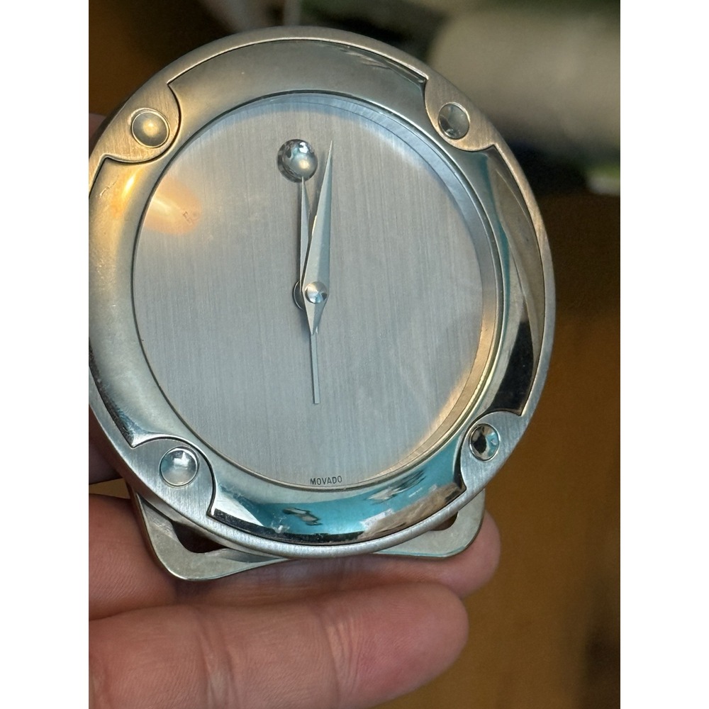 MOVADO‎ Round Travel Desk Quartz Alarm Clock ( Untested)